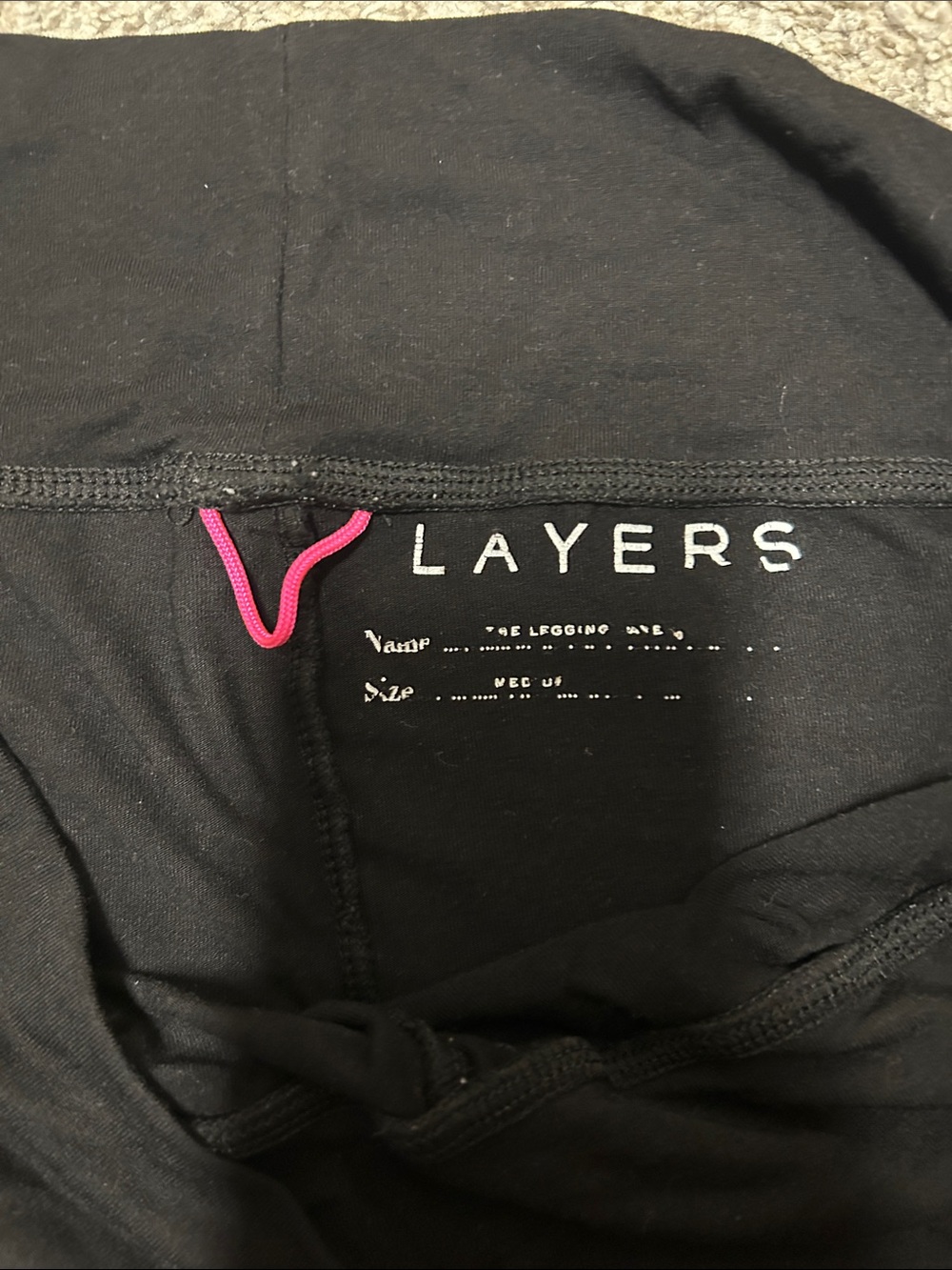 Hatch layers black leggings size medium